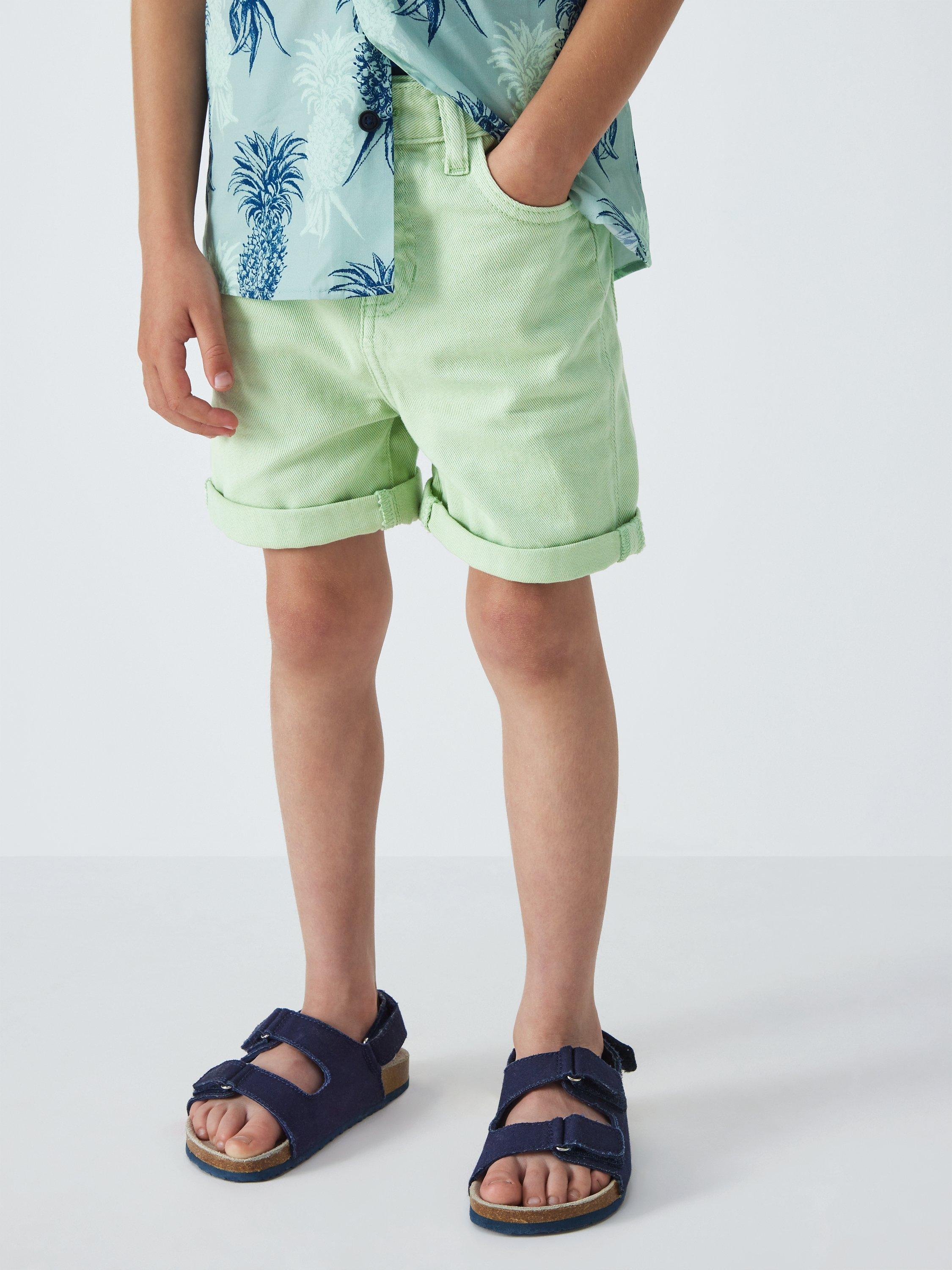 John Lewis Kids' Plain Denim Shorts, Green