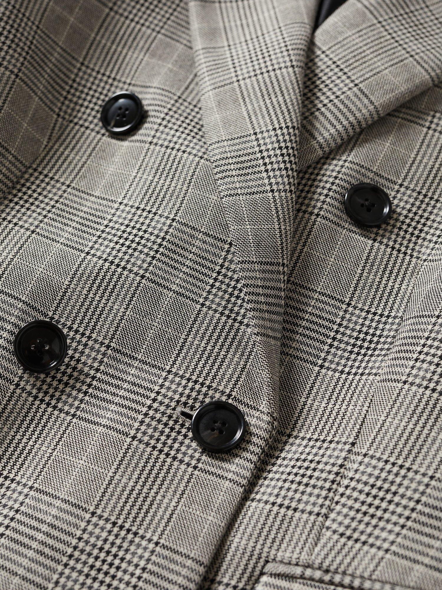 Product image 6 of 6, which shows Mango Martini Prince Of Wales Check Double Breasted Coat, Grey, XXS