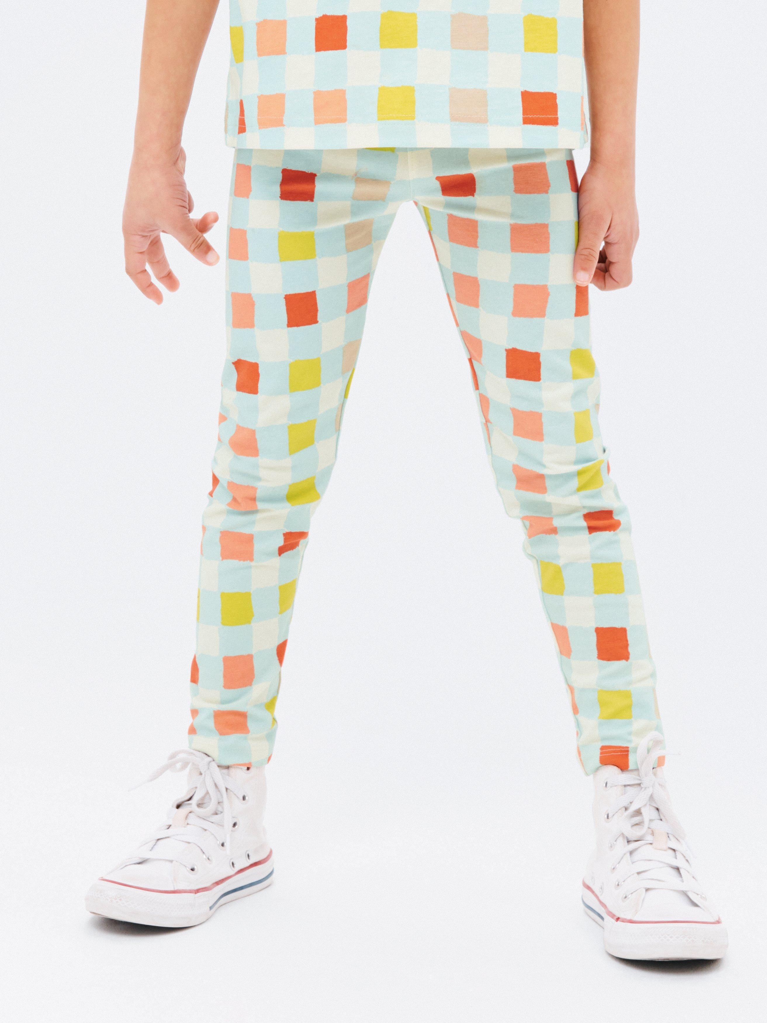 John Lewis ANYDAY Kids' Check Leggings, Multi