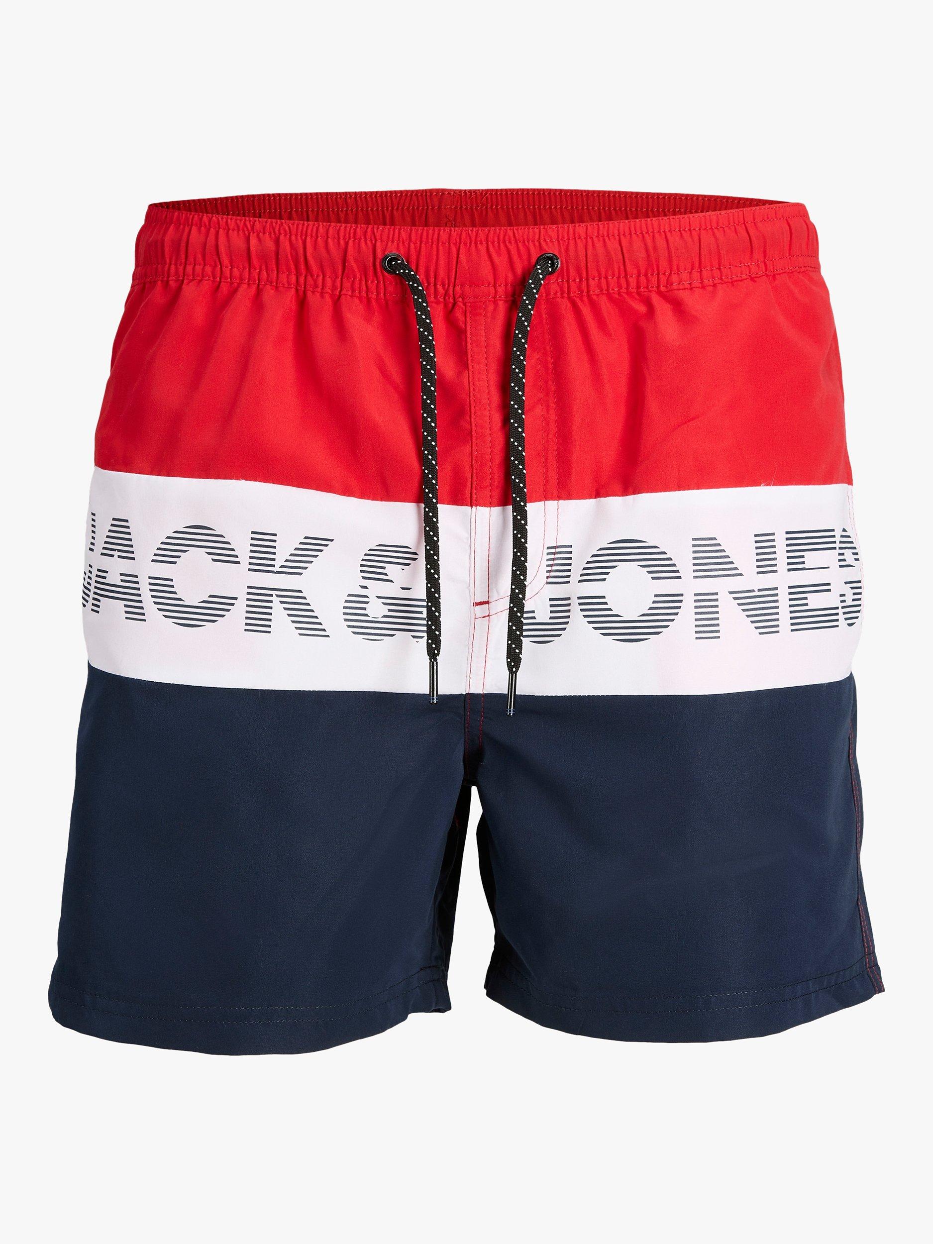 Jack & Jones Kids' Colour Block Swim Shorts, Red