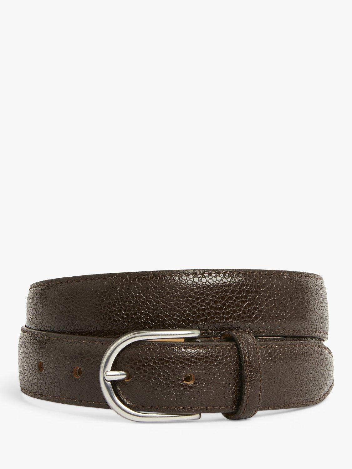 Moss Grain Leather Belt, Brown