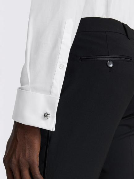 Moss Slim Fit Concealed Placket Dress Shirt, White - view 2, White
