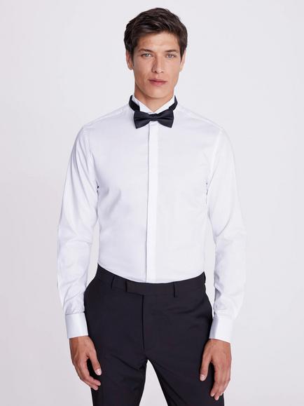 Moss Slim Fit Wing Collar Dress Shirt, White, White