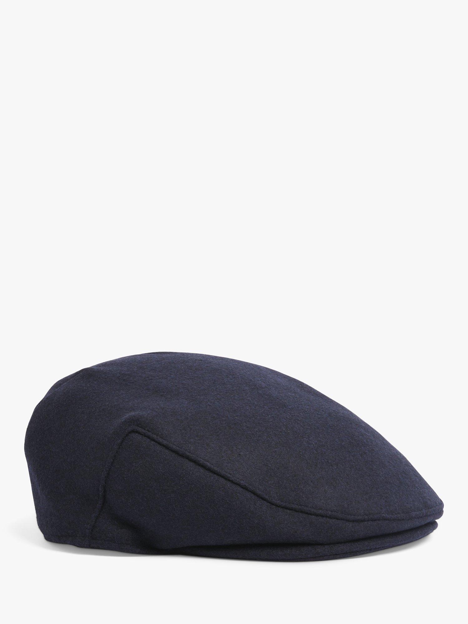 Moss Wool Melton Flat Cap, Navy
