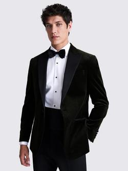 Moss Tailored Fit Velvet Dress Jacket, Olive