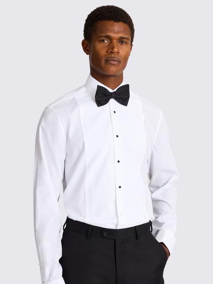Moss Regular Fit Marcella Bib Dress Shirt, White, White