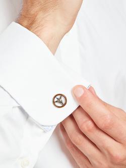 Simon Carter Steering Wheel Cufflinks, Brown - view 2, Brown