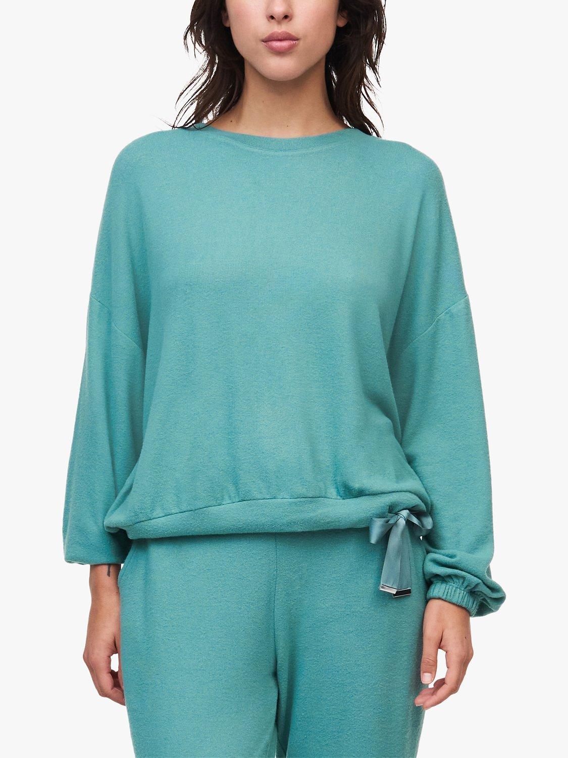 Passionata Plain Long Sleeve Jersey Lounge Top, Trellis Green