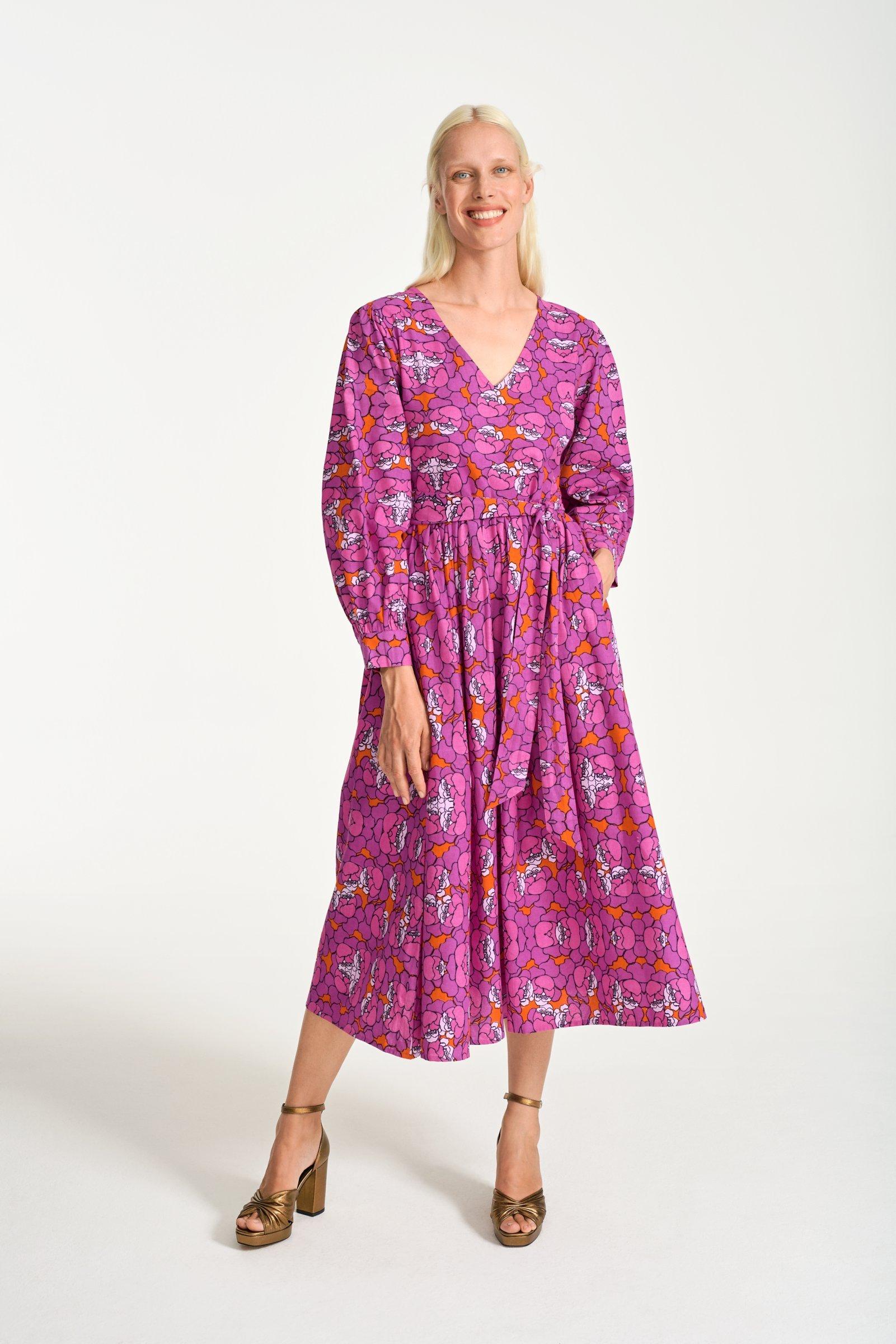 Kemi Telford Floral V-Neck Dress, Pink