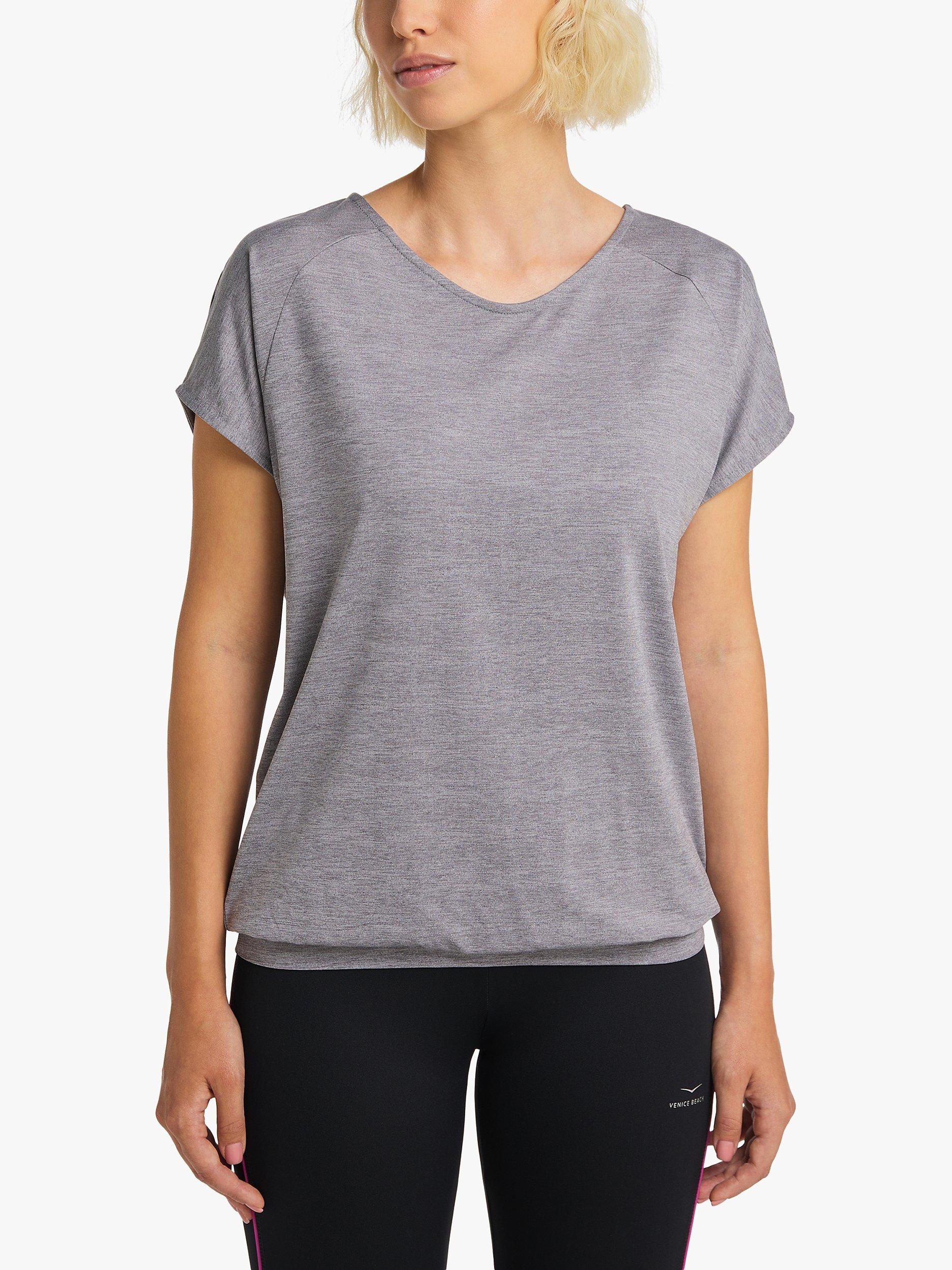 Product image 1 of 7, which shows Venice Beach Sui Short Sleeve Gym Top, Basalt, M