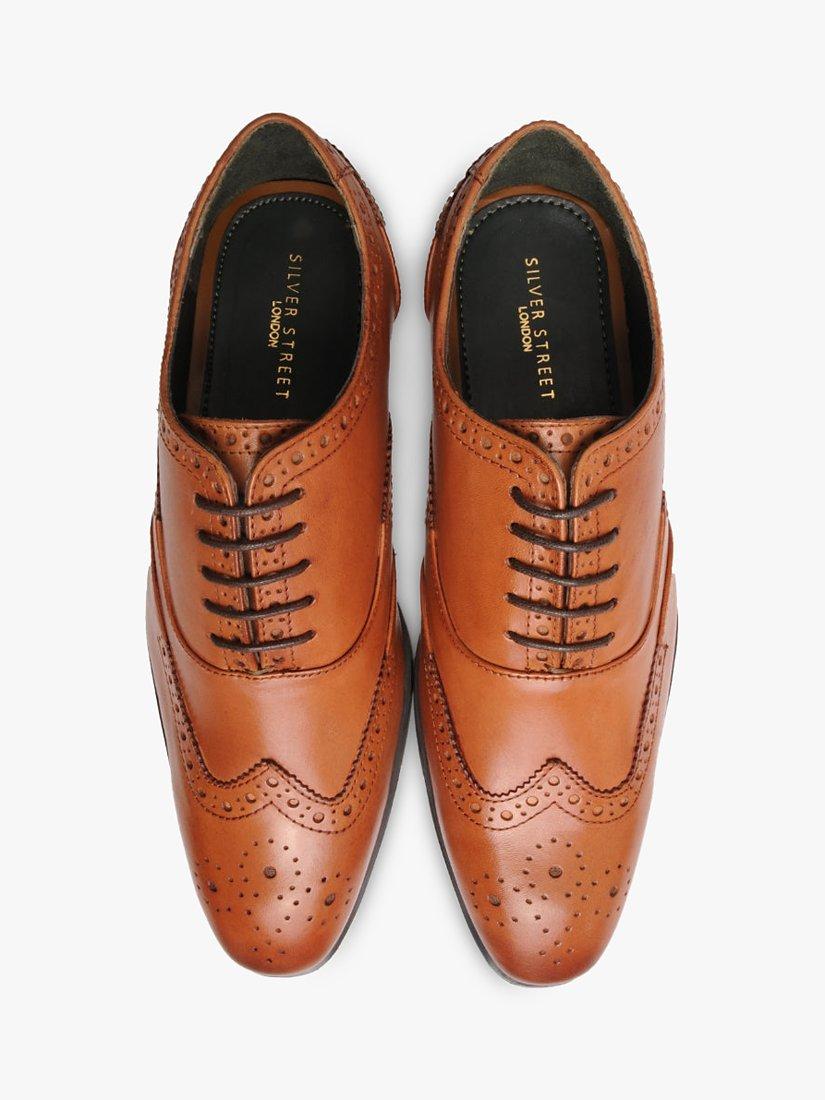 Silver Street London Leather Oxford Brogue Shoes Tan