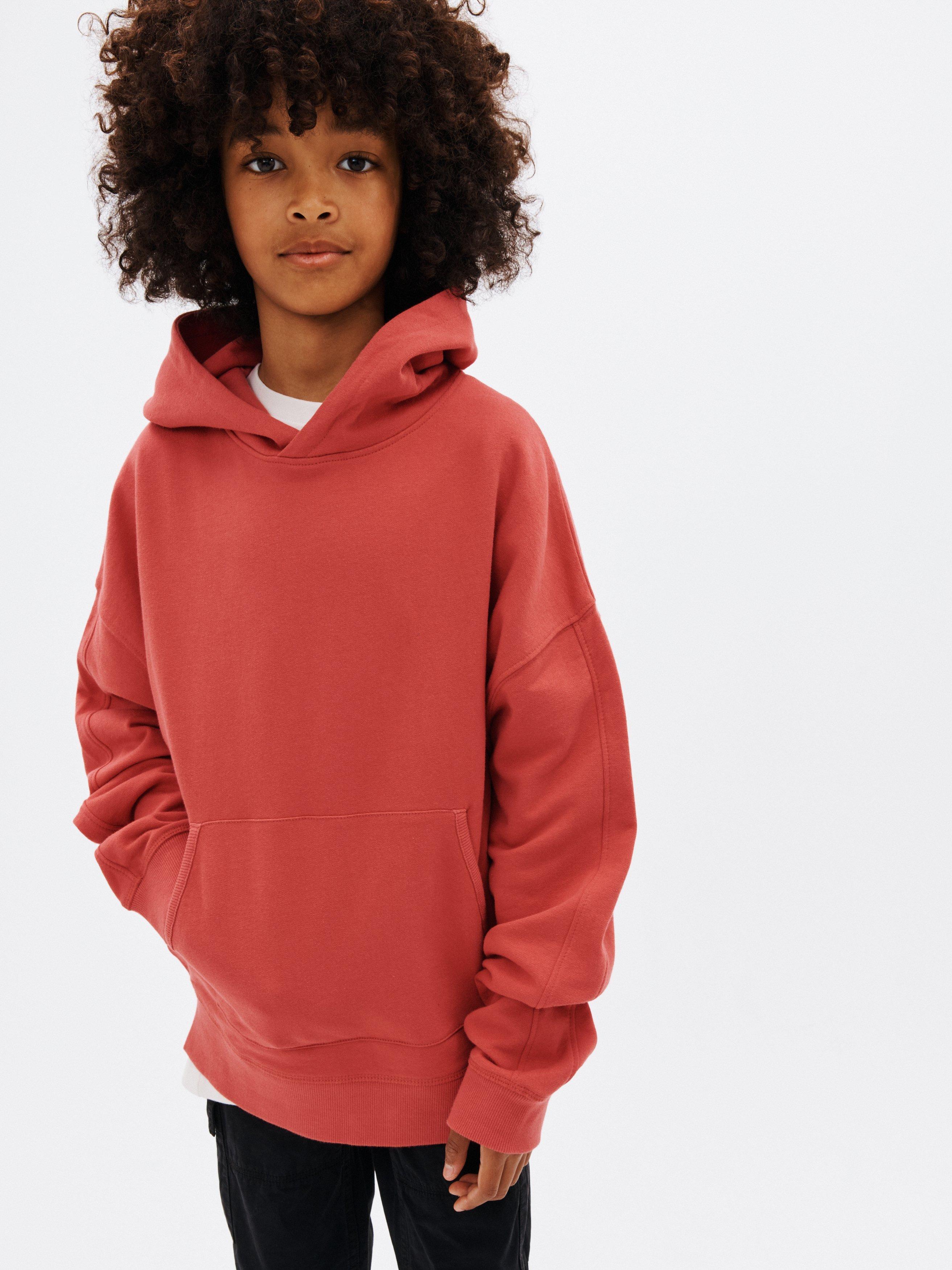John Lewis Kids' Plain Pullover Hoodie, Red