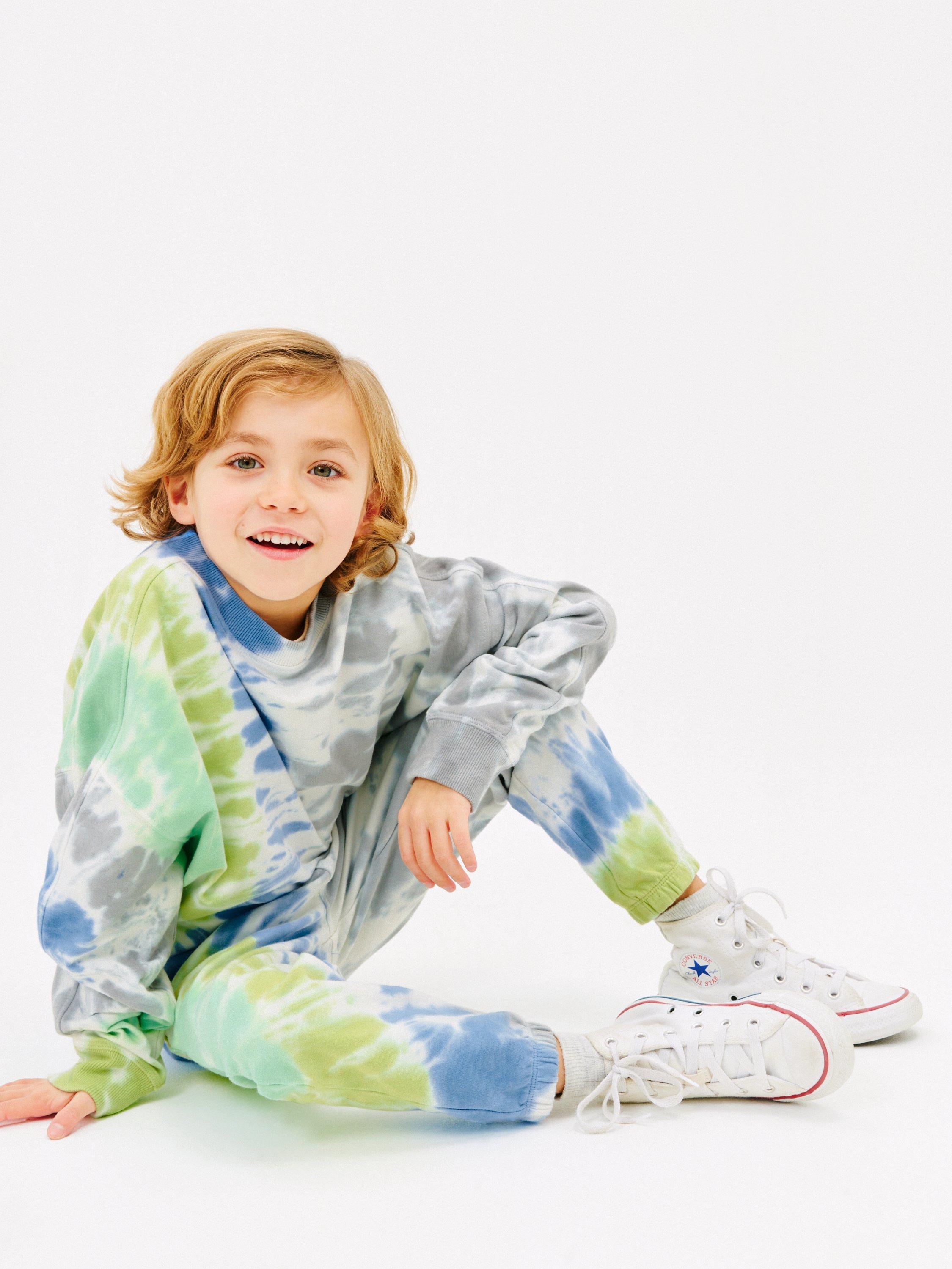 John Lewis Kids' Tie Dye Long Sleeve Sweatshirt, Multi