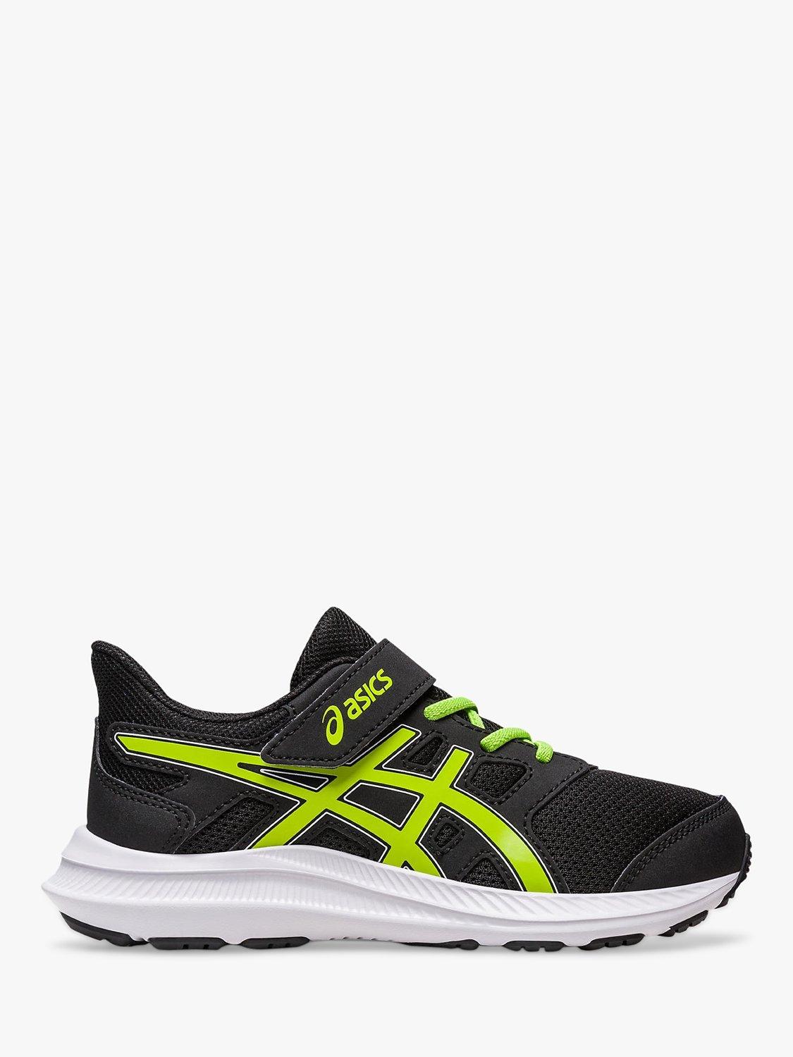 ASICS Kids' Jolt 4 PS Riptape Trainers, Black/Lime Zest