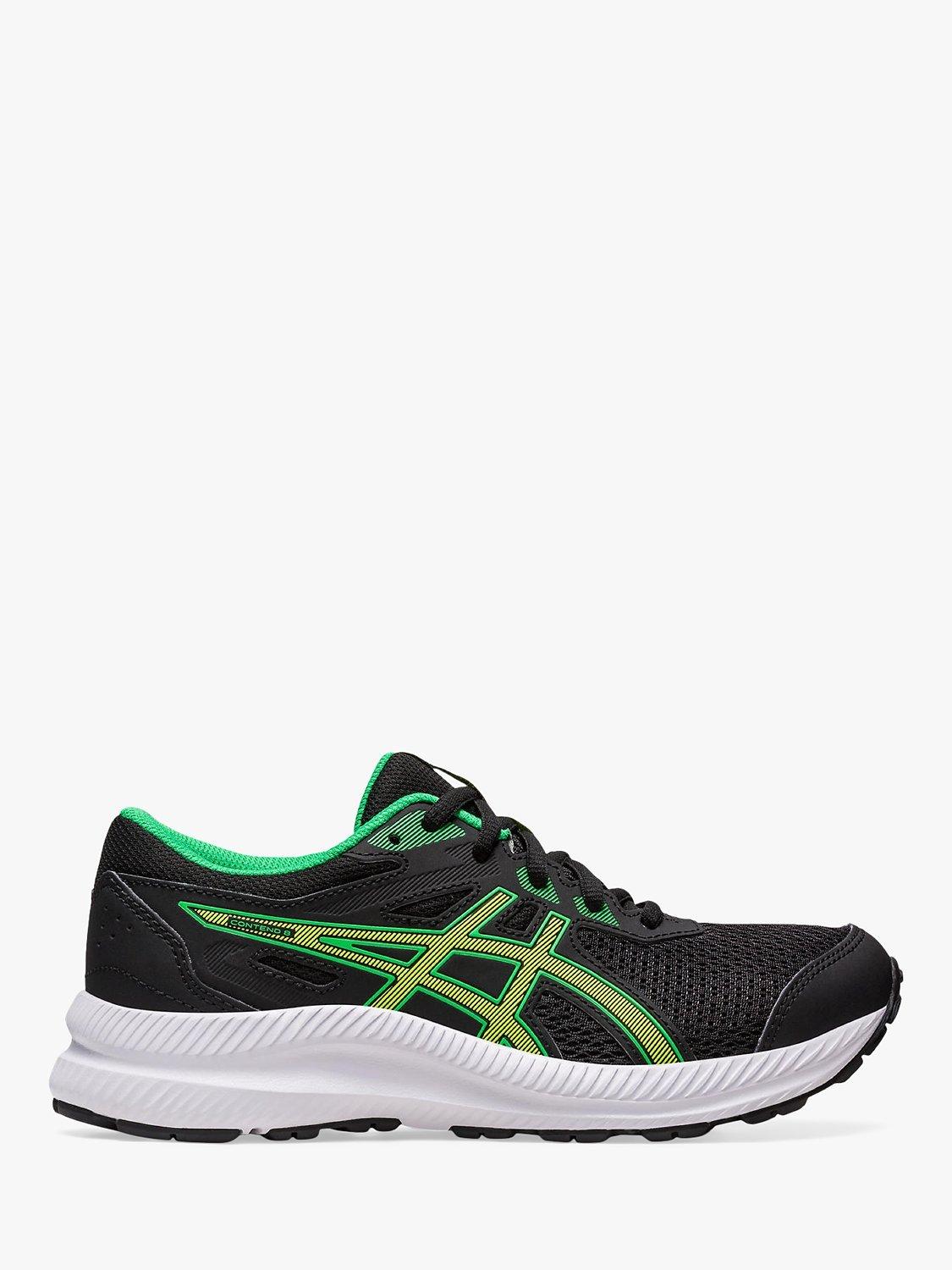 ASICS Kids' Contend 8 Trainers, Black/Lime Zest