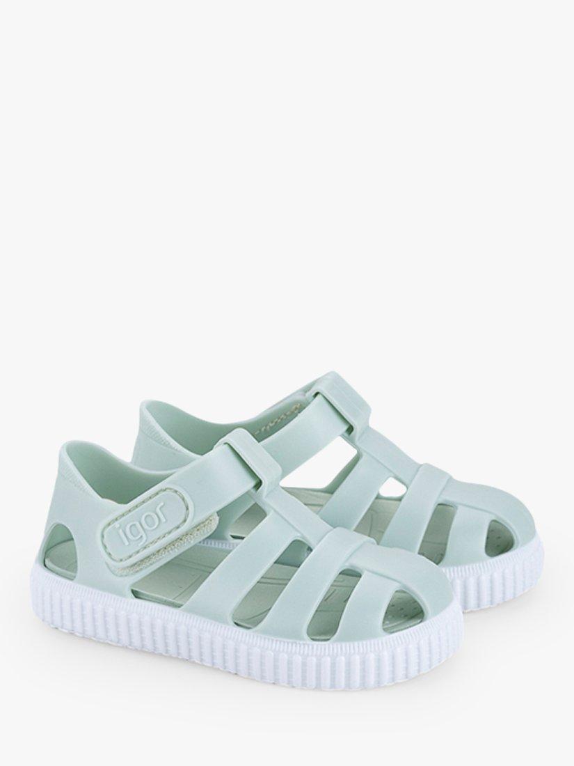 Product image 1 of 4, which shows IGOR Kids' Nico Jelly Sandals, Mint, 24