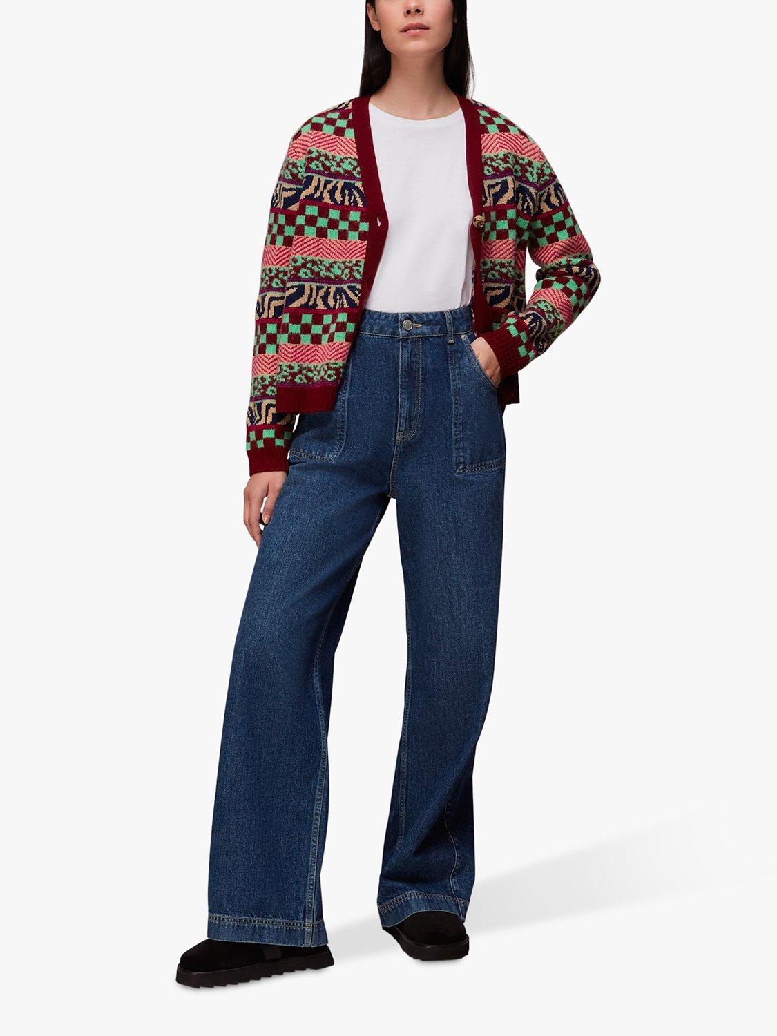 Whistles Mix Jacquard Cardigan, Multi