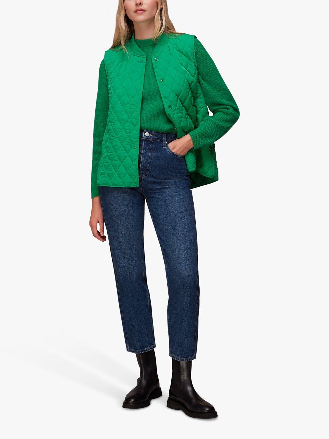 Whistles Sandra Quilted Gilet, Green