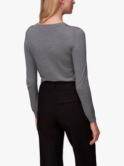 Whistles Annie Sparkle Crew Neck Jumper - view 2, Grey