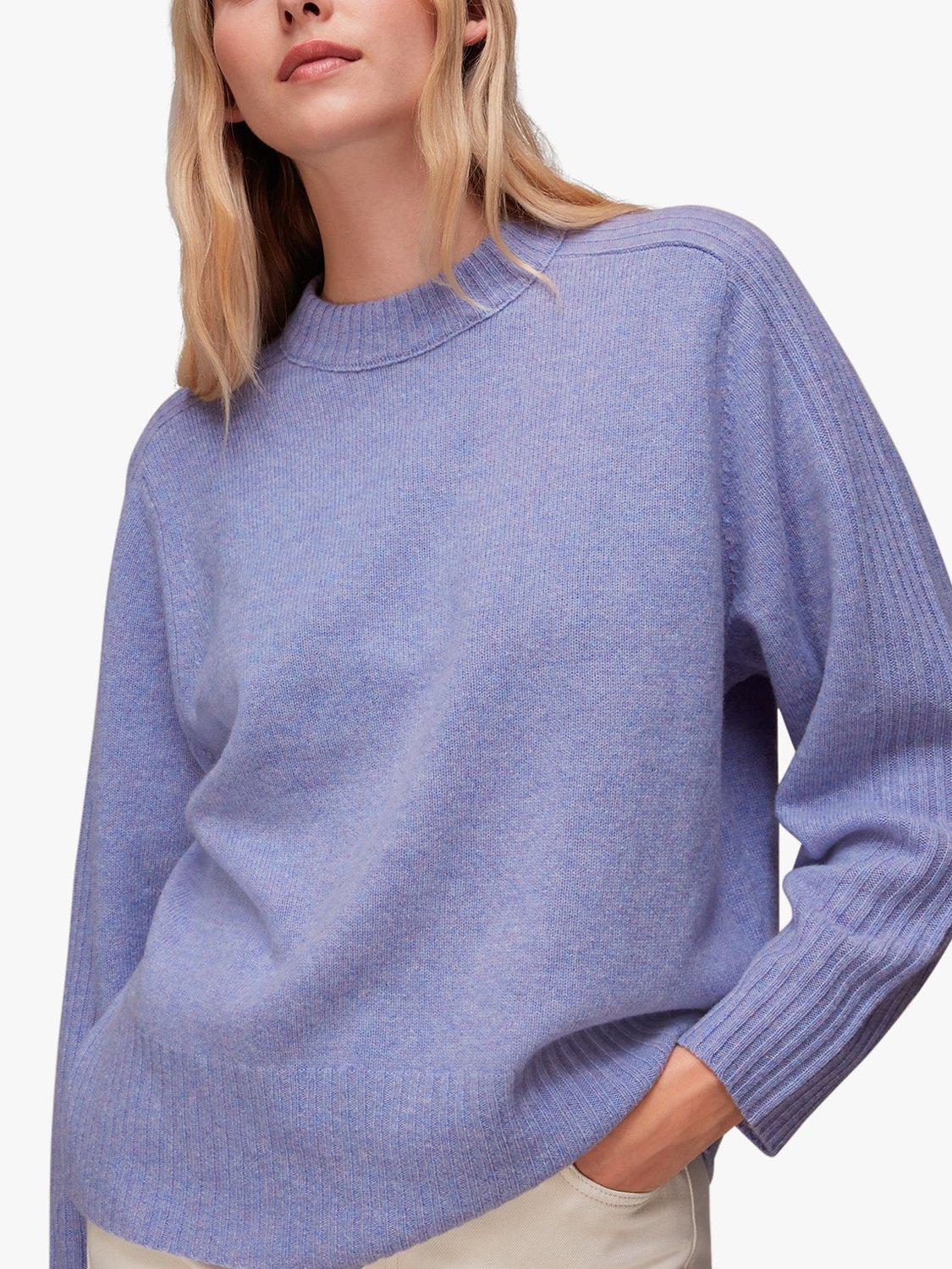 Whistles Boyfriend Wool Jumper, Lilac