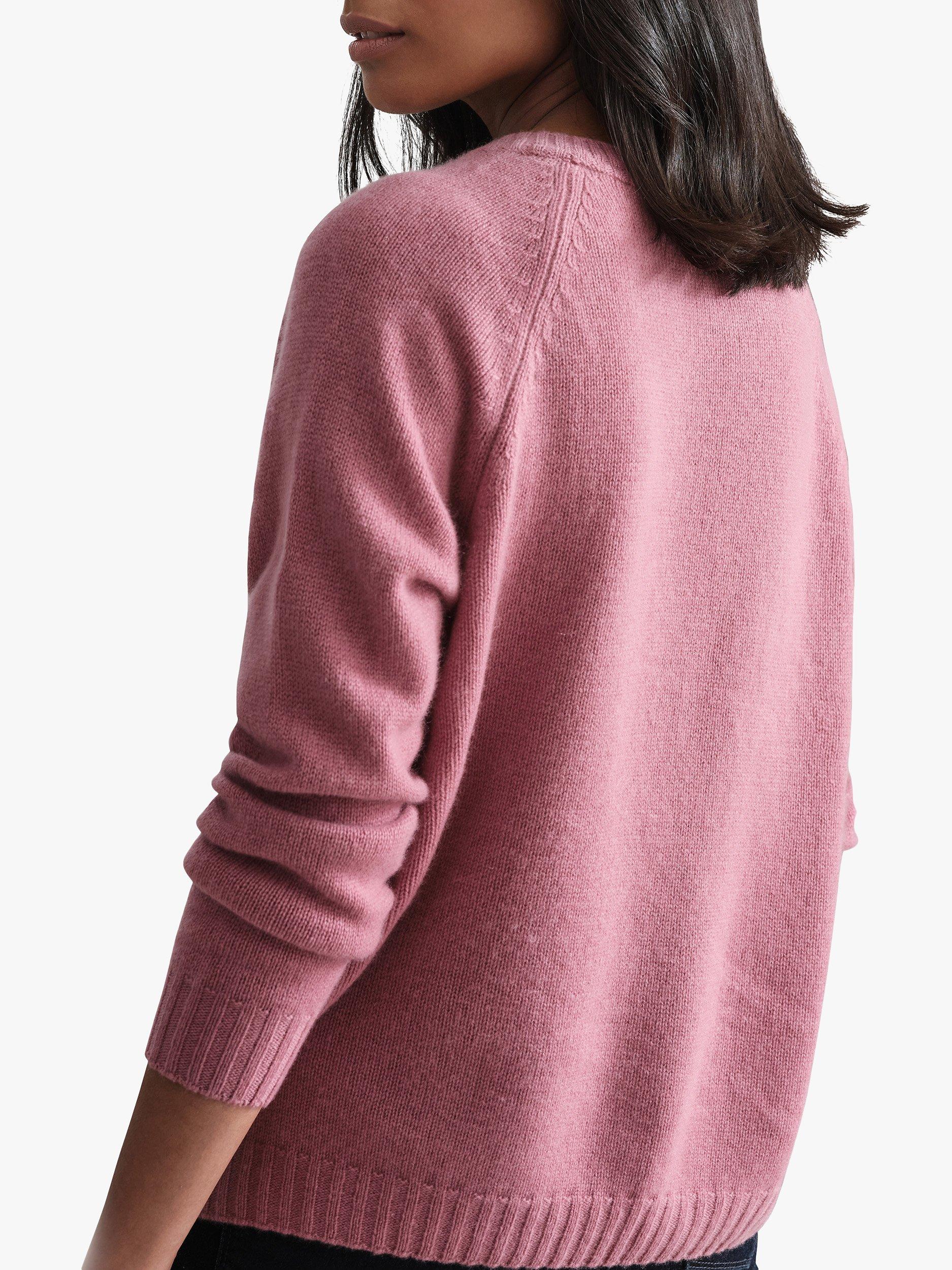 Product image 2 of 3, which shows Pure Collection Lofty Cashmere Jumper, Dusty Pink, 8