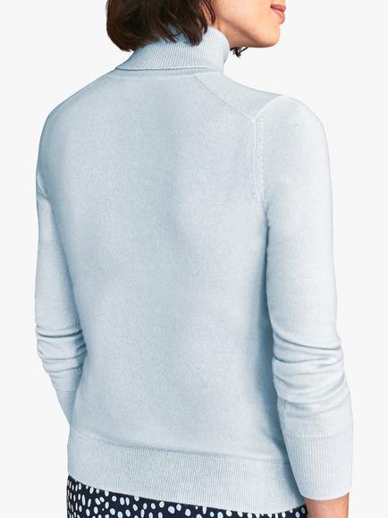 Pure Collection Cashmere Roll Neck Jumper - view 2, Cloud Blue