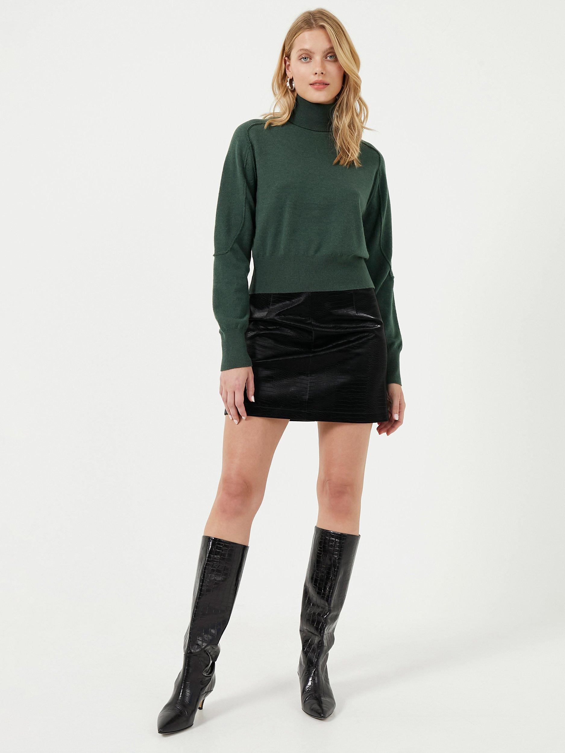 French Connection Minna Vhari Wool Blend Jumper, Green, XS
