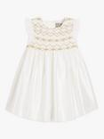 John Lewis Heirloom Collection Baby Sateen Smock Dress, White