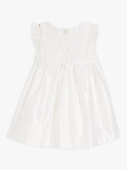 John Lewis Heirloom Collection Baby Sateen Smock Dress, White - view 2, White