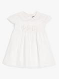 John Lewis Heirloom Collection Baby Cotton Collar Dress, White