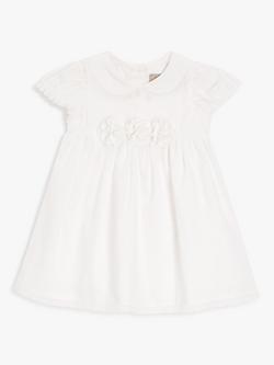 John Lewis Heirloom Collection Baby Cotton Collar Dress, White, White
