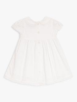 John Lewis Heirloom Collection Baby Cotton Collar Dress, White - view 2, White