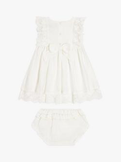 John Lewis Heirloom Collection Baby Linen Christening Dress & Bloomer Set, White - view 2, White