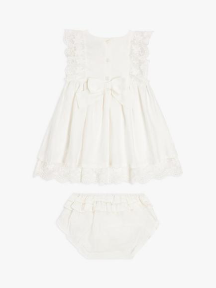 John Lewis Heirloom Collection Baby Linen Christening Dress & Bloomer Set, White - view 2, White