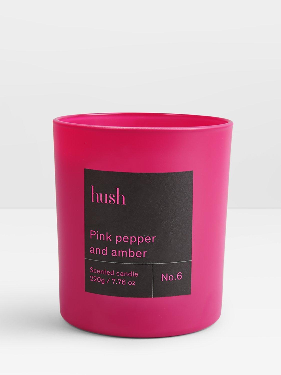 HUSH Pink Pepper & Amber Scented Candle, 220g
