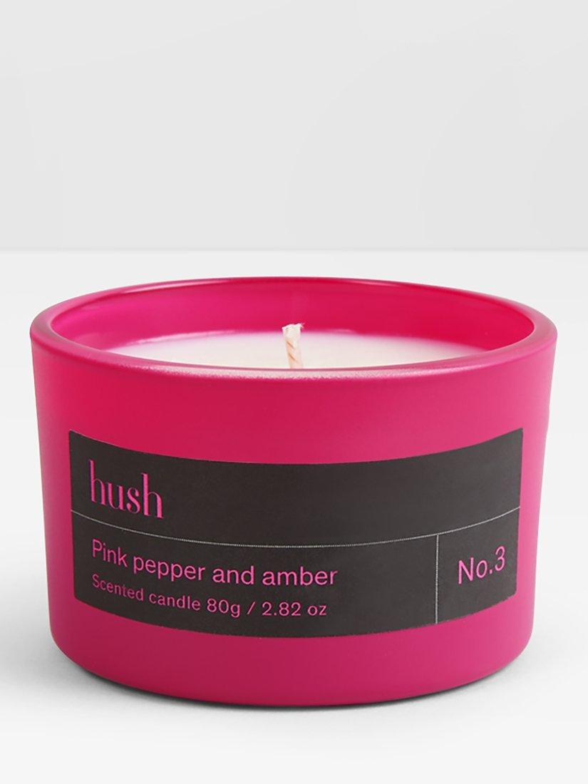 HUSH Pink Pepper & Amber Scented Mini Candle, 80g