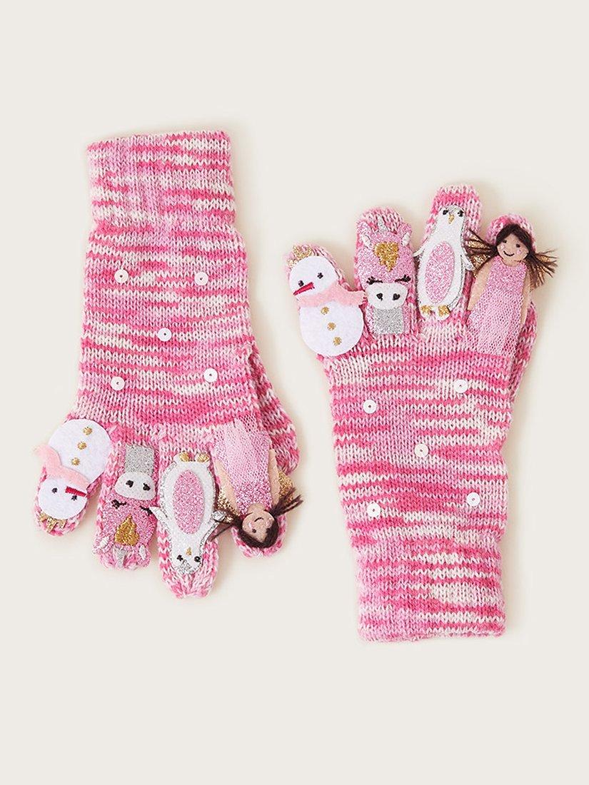 Monsoon Kids' Winter Fairy Novelty Gloves, Pink