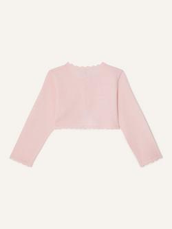 Monsoon Baby Niamh Scallop Trim Cardigan - view 2, Pink