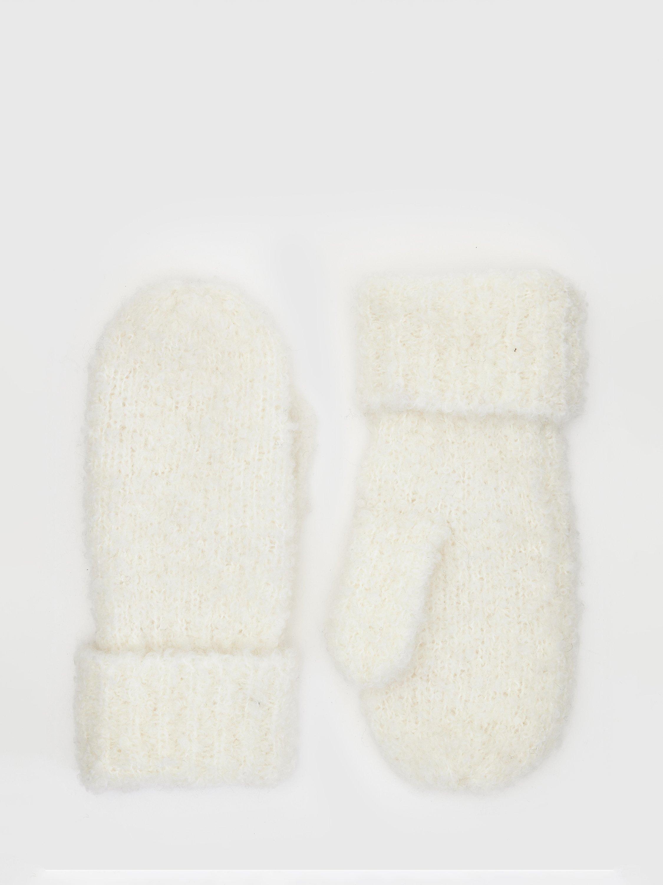 Product image 1 of 3, which shows AllSaints Darby Wool Blend Mittens, White White, One Size