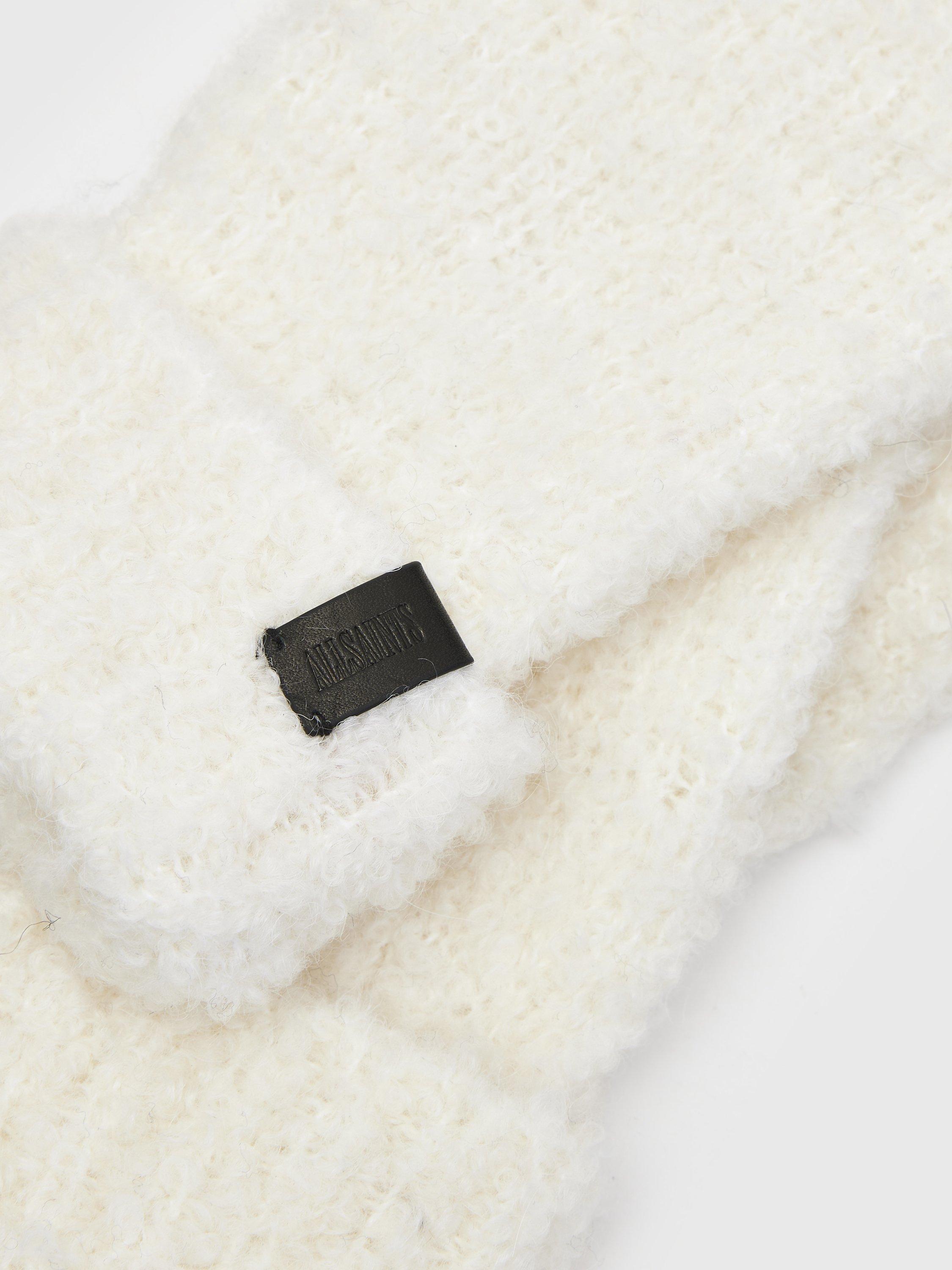 Product image 2 of 3, which shows AllSaints Darby Wool Blend Mittens, White White, One Size