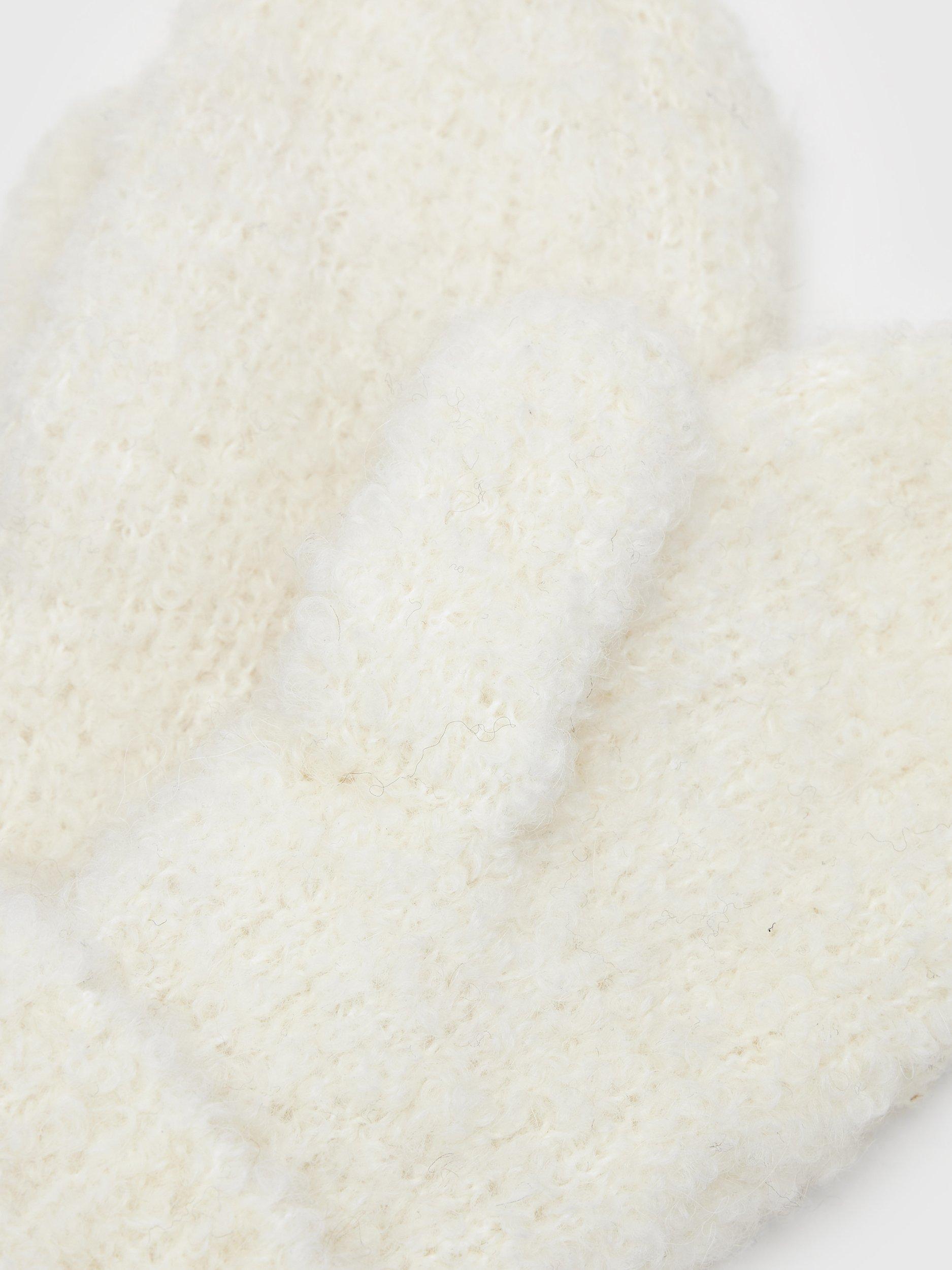 Product image 3 of 3, which shows AllSaints Darby Wool Blend Mittens, White White, One Size