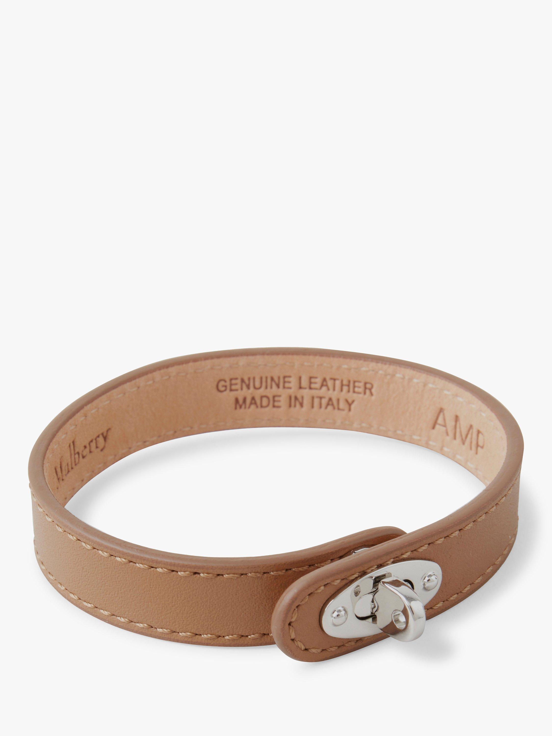 Mulberry Bayswater Heavy Grain Leather Thin Bracelet, Teak
