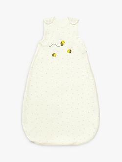 John Lewis Oh My Darling Bee Sun Print Sleeping Bag, 0.5 Tog, White/Multi, Grey