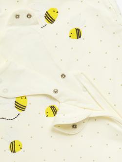 John Lewis Embroidered Bee Baby Sleeping Bag, 0.5/1.5 Tog, Pack of 2 - view 2, Natural