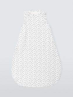 John Lewis Star Print Muslin Cotton Baby Sleeping Bag, 0.5 Tog, White, White