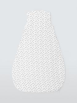 John Lewis Star Print Muslin Cotton Baby Sleeping Bag, 0.5 Tog, White - view 2, White