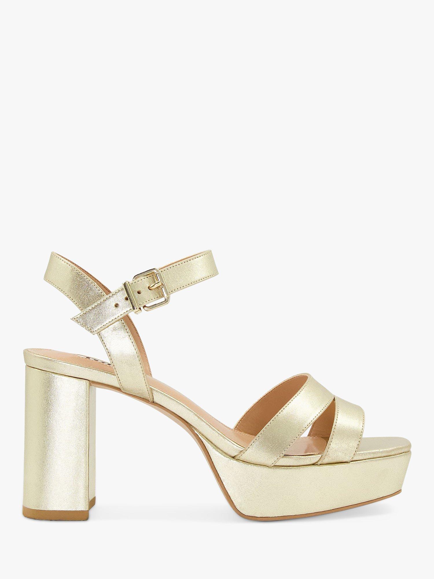 Dune London Molten Leather Platform Sandals