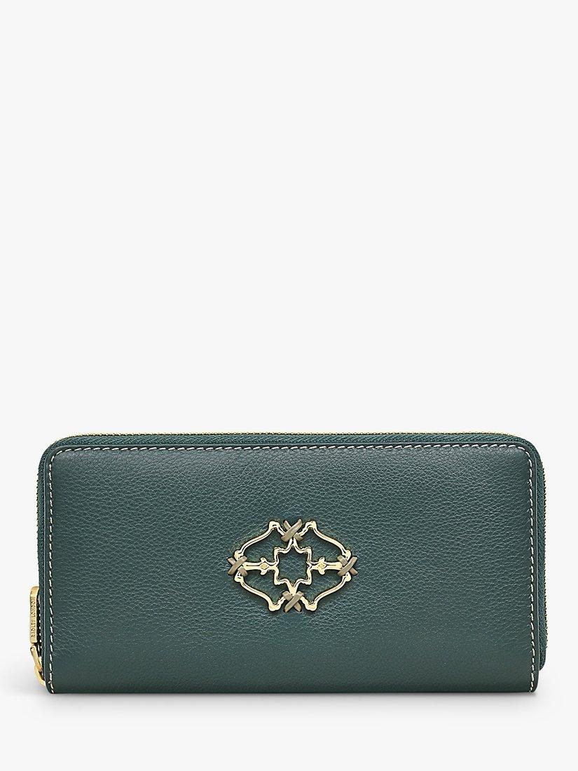 Radley Heirloom Craft Stitch Leather Zip Around Purse, Cedar