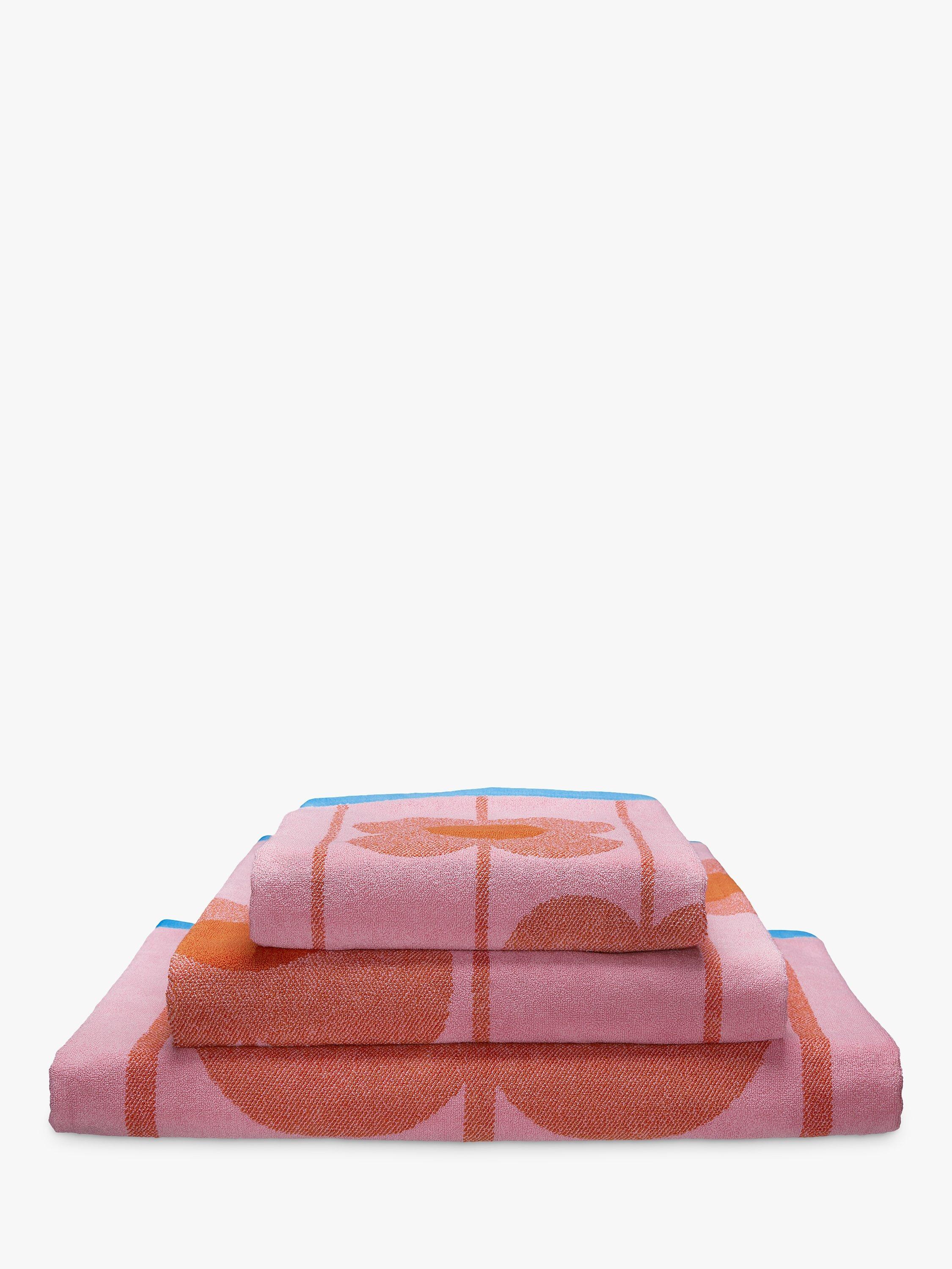 Orla Kiely Abacus Bath Towel, Pink/Sunrise
