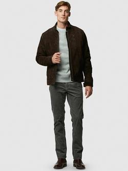 Rodd & Gunn Anchorite Premium Suede Bomber Jacket, Carob - view 2, Carob